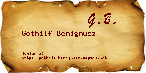 Gothilf Benignusz névjegykártya